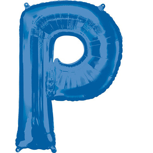 Giant Blue Letter P Foil Balloon 32"