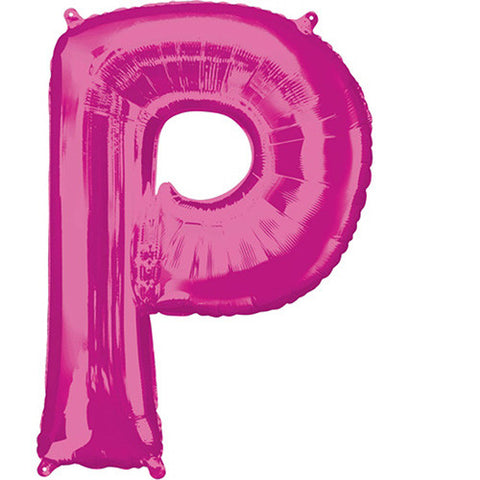 Giant Pink Letter P Foil Balloon 32"