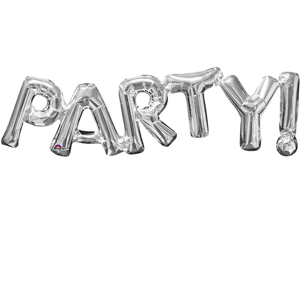 Silver phrase air filled balloon