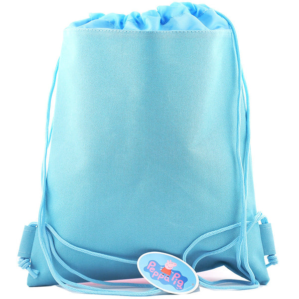 Peppa Pig Character Authentic Licensed Blue Drawstring Bag