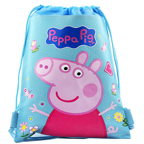 Peppa Pig Character Authentic Licensed Blue Drawstring Bag