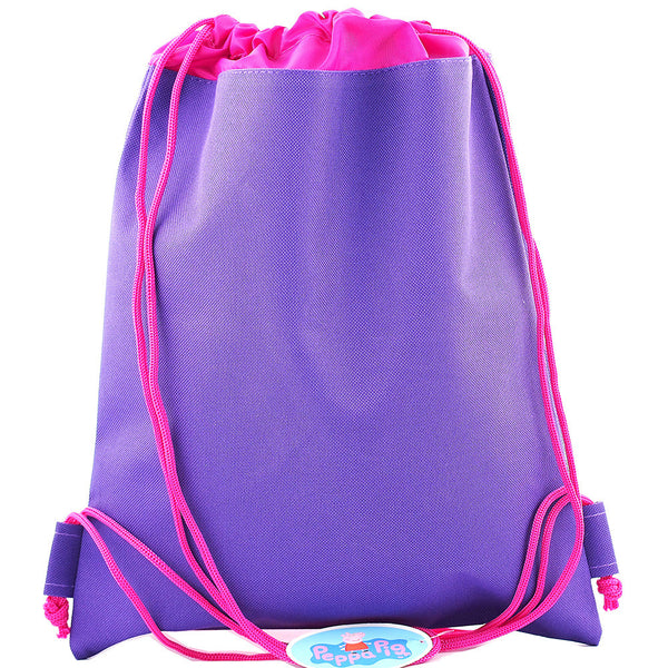 Peppa Pig Character Authentic Licensed Purple Drawstring Bag