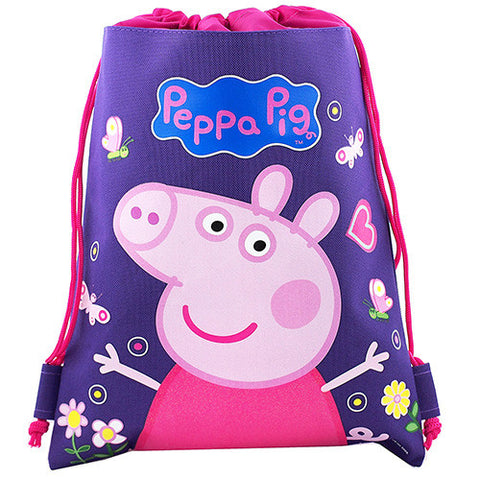 Peppa Pig Character Authentic Licensed Purple Drawstring Bag