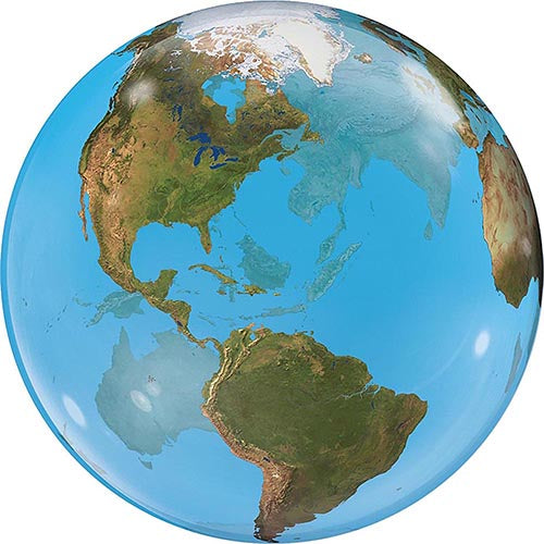 Earth Planet Globe Bubble Balloon 22"