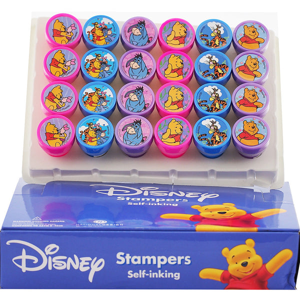 24 Winnie The Pooh Authentic Licensed Self Inking Stampers in a Box