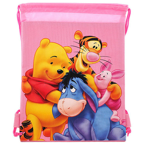 Winnie The Pooh and Friends Character Authentic Licensed Pink Drawstring Bag