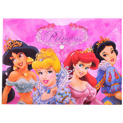 Princess Character Authentic Licensed Pink Plastic Folders ( 2 Folders )