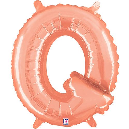 Air Filled Rose Gold Letter Q Balloon 14"