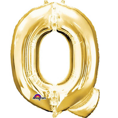 Giant Gold Letter Q Foil Balloon 32"