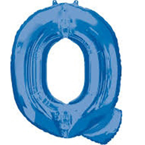 Giant Blue Letter Q Foil Balloon 32"