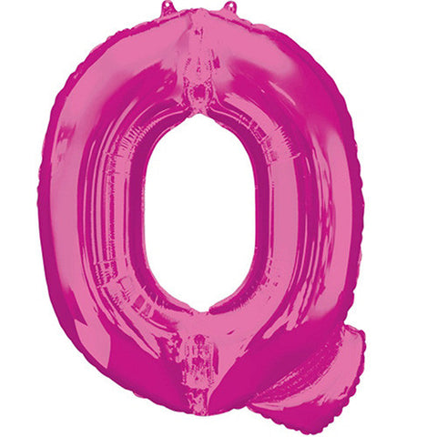 Giant Pink Letter Q Foil Balloon 32"