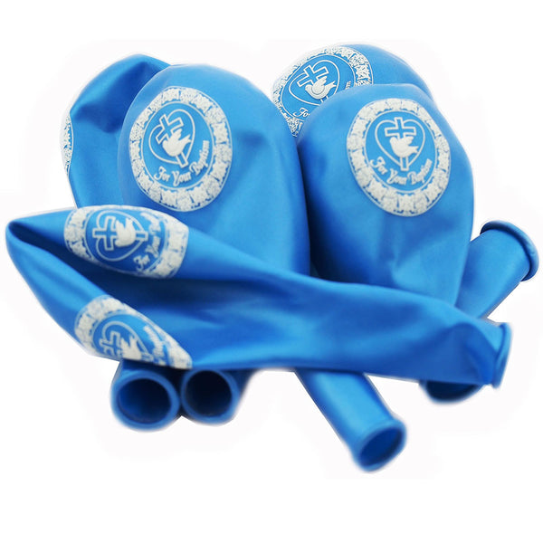 Latex 11" Blue 2 Sides Printing " For Your Baptism " Theme Balloon 12ct