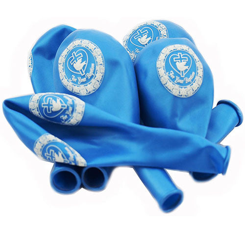 Latex 11" Blue 2 Sides Printing " For Your Baptism " Theme Balloon 12ct
