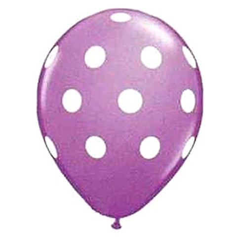 Latex 11" Qualatex Lavender Polka Dots Balloons 12ct