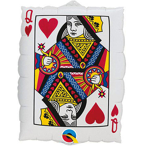 Queen Of Hearts Ace Spades Casino Foil Balloon 30"