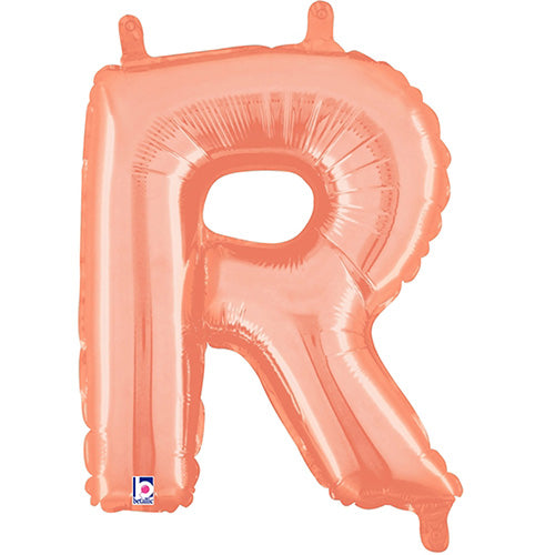Air Filled Rose Gold Letter R Balloon 14"