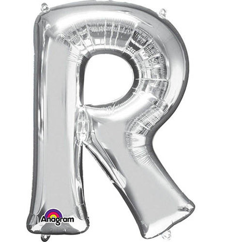 Giant Silver Letter R Foil Balloon 32"
