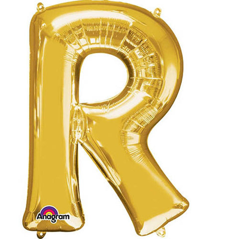 Giant Gold Letter R Foil Balloon 32"