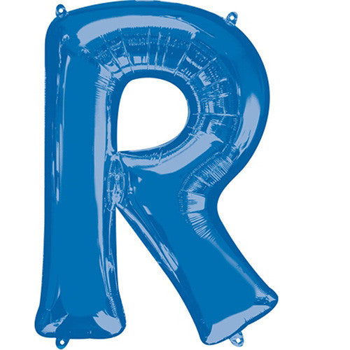Giant Blue Letter R Foil Balloon 32"