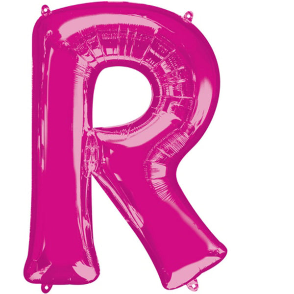 Giant Pink Letter R Foil Balloon 32"