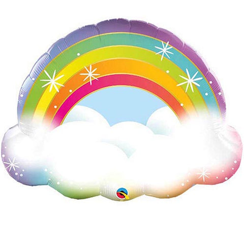 Rainbow and Cloud Foil Balloon 32"