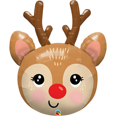 Red Nosed Reindeer Foil Balloon 35"
