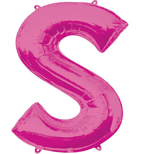 Giant Pink Letter S Foil Balloon 35"