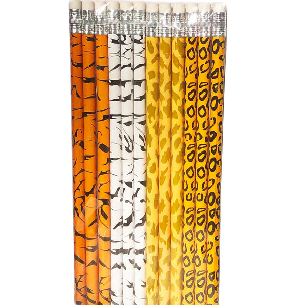 Safari Animal 12 Wood Pencils Pack