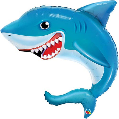 Smiling Shark Foil Balloon 36"