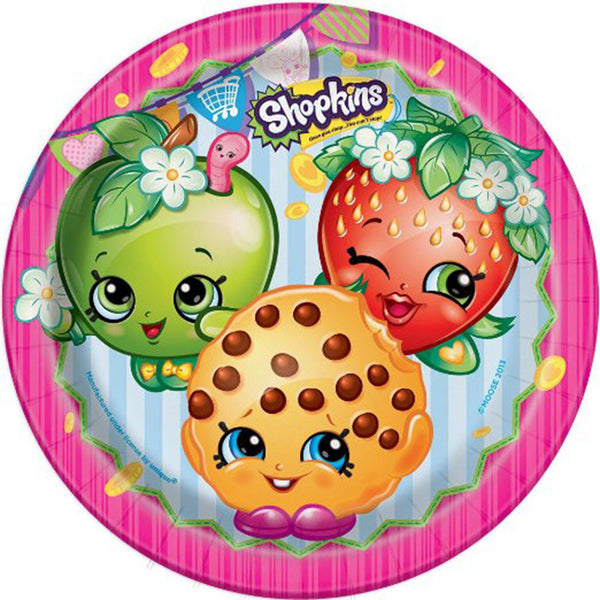Shopkins Character Authentic Licensed 8 Luncheon Plates 9"