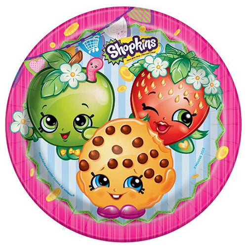 Shopkins Character Authentic Licensed 8 Luncheon Plates 9"