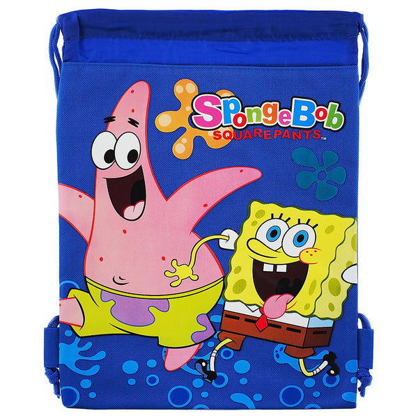 Spongebob Squarepants Character Authentic Licensed Blue Drawstring Bag