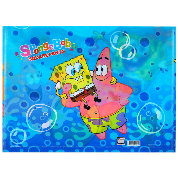 Spongebob Character Authentic Licensed Blue Plastic Folders ( 2 Folders )