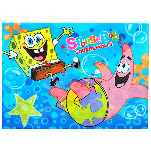 Spongebob Character Authentic Licensed Blue Plastic Folders ( 2 Folders )