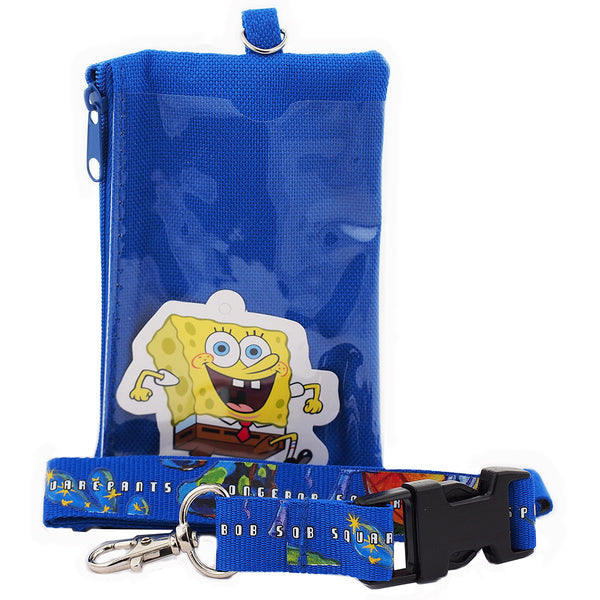 Spongebob Character Blue Lanyard with Detachable Coin Purse