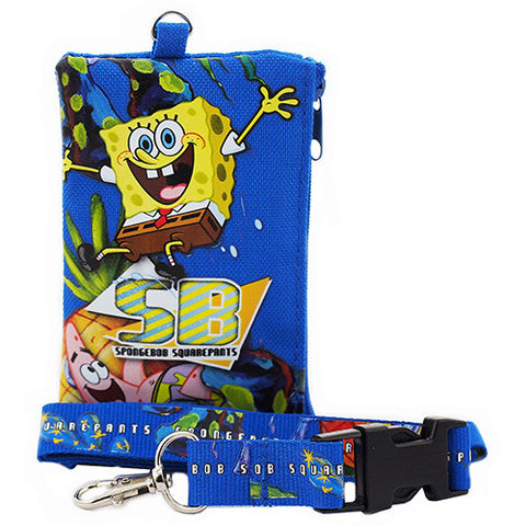 Spongebob Character Blue Lanyard with Detachable Coin Purse