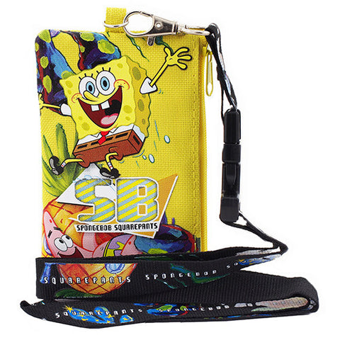 Spongebob Character Yellow Lanyard with Detachable Coin Purse