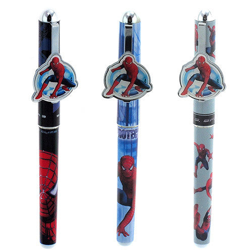 12 Spiderman Authentic Licensed Roller Pens Assorted Colors ( 1 Dozen )