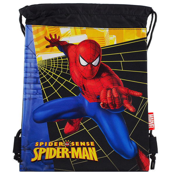 Spiderman Sense Character Authentic Licensed Black Drawstring Bag