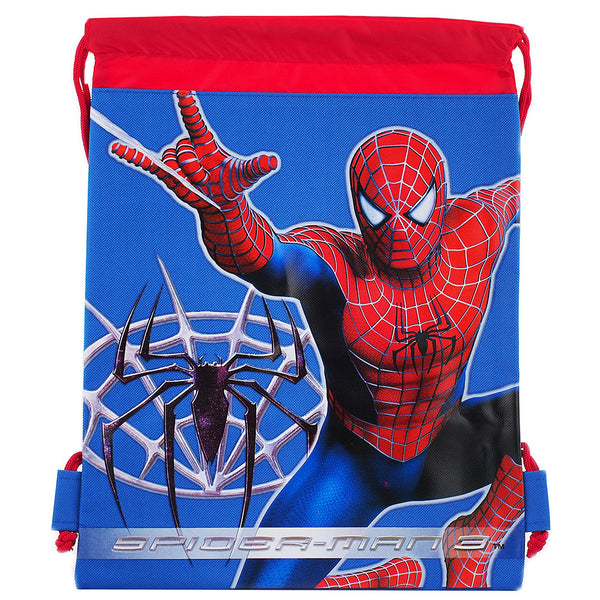 Spiderman Character Authentic Licensed Blue Drawstring Bag