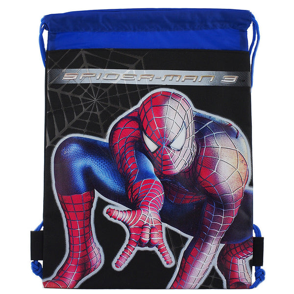 Spiderman Character Authentic Licensed Black Drawstring Bag