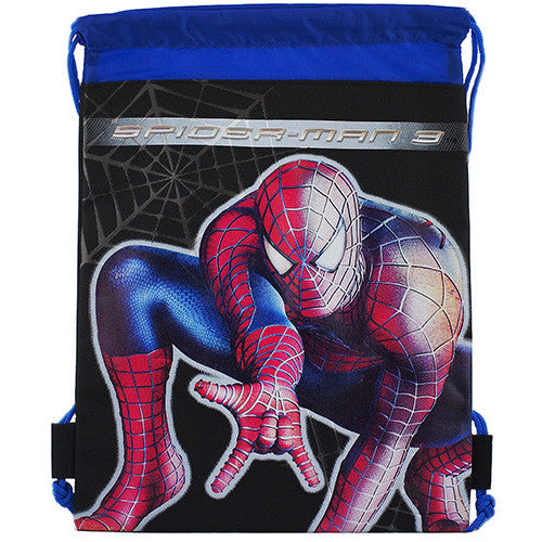 Spiderman Character Authentic Licensed Black Drawstring Bag