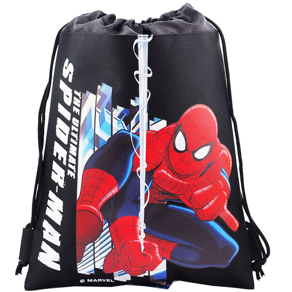 Spiderman Ultimate Character Authentic Licensed Black Drawstring Bag