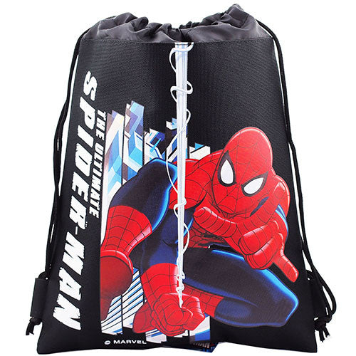 Spiderman Ultimate Character Authentic Licensed Black Drawstring Bag