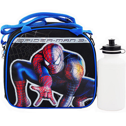 Spiderman Character Authentic Licensed Black Lunch bag with Water Bottle