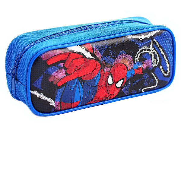 Spiderman Character Single Zipper Blue Pencil Case
