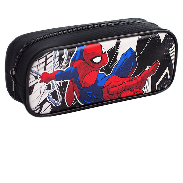 Spiderman Character Single Zipper Black Pencil Case