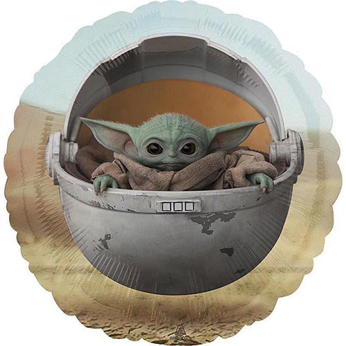 3 Star Wars Mandalorian Baby Yoda Foil Balloons 18"