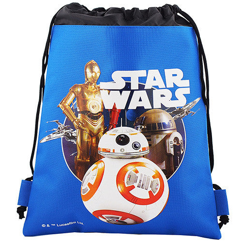Star Wars Robot BB Character Licensed Blue Drawstring Bag