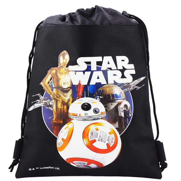 Star Wars Robot BB Character Licensed Black Drawstring Bag